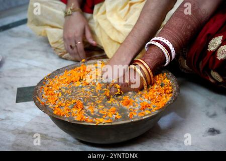 Indisches hinduistisches Heiratsritual Stockfoto