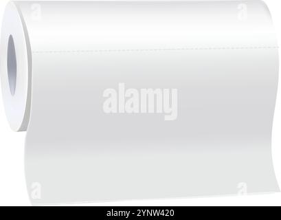 Eine Rolle weiße Papiertücher Stock Vektor
