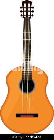 Eine Gitarre wird im Cartoon-Stil mit weißem Hintergrund gezeigt Stock Vektor