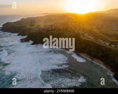 Sunrise, Princeville, Hanalei, Kauai, Hawaii Stockfoto