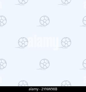 Einfaches Schwarz-weiß-Muster mit einem Fußball. Hand gezeichneter Vektor-Hintergrund bezogen auf Feiertage, Freizeit und Wochenende Stock Vektor