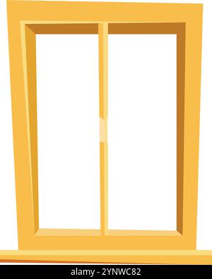 Ein gelbes Fenster mit einem weißen Rahmen Stock Vektor