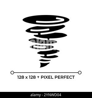 Symbol der schwarzen Tornado-Glyphe Stock Vektor