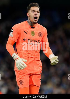 Manchester, Großbritannien. November 2024. Ederson von Manchester City während des UEFA Champions League-Spiels im Etihad Stadium in Manchester. Der Bildnachweis sollte lauten: Andrew Yates/Sportimage Credit: Sportimage Ltd/Alamy Live News Stockfoto