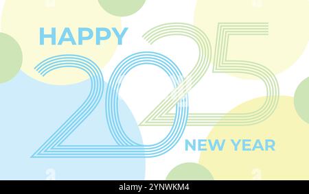 „Happy New Year“-Kartendesign. 2025 Nummern Stock Vektor