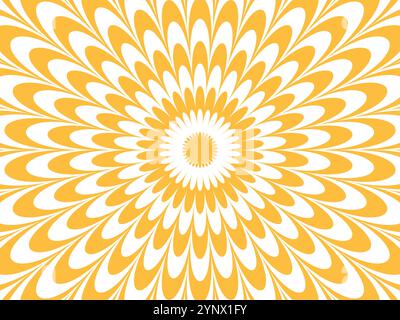 Optische Illusion psychedelische Kreislinienmuster. Sonnenstrahlen. Vektorabbildung Stock Vektor