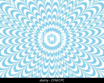 Optische Illusion psychedelische Kreislinienmuster. Sonnenstrahlen. Vektorabbildung Stock Vektor
