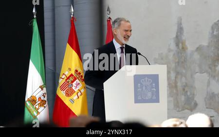 Sevilla, Spanien. November 2024. Spanien König Felipe VI. Bei der Verleihung der Goldmedaillen für den Verdienst der Schönen Künste in Sevilla am Mittwoch, 27. November 2024. Quelle: CORDON PRESS/Alamy Live News Stockfoto