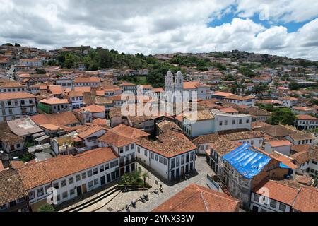 Drohnenansicht der Stadt Diamantina, Minas Gerais, Brasilien Stockfoto