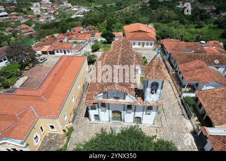 Drohnenansicht der Stadt Diamantina, Minas Gerais, Brasilien Stockfoto