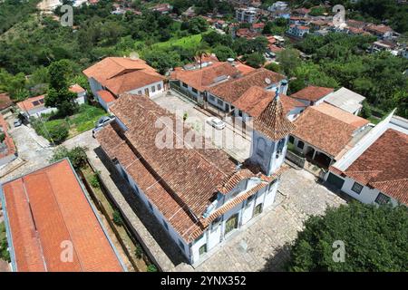 Drohnenansicht der Stadt Diamantina, Minas Gerais, Brasilien Stockfoto