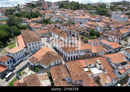 Drohnenansicht der Stadt Diamantina, Minas Gerais, Brasilien Stockfoto