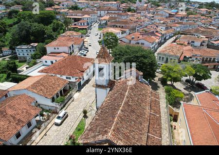 Drohnenansicht der Stadt Diamantina, Minas Gerais, Brasilien Stockfoto