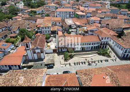 Drohnenansicht der Stadt Diamantina, Minas Gerais, Brasilien Stockfoto