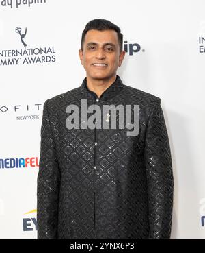 Narendra Reddy nimmt am 25. November 2024 an den International Emmy Awards im Hilton Times Square Hotel in New York Teil (Foto: Lev Radin/Pacific Press) Stockfoto