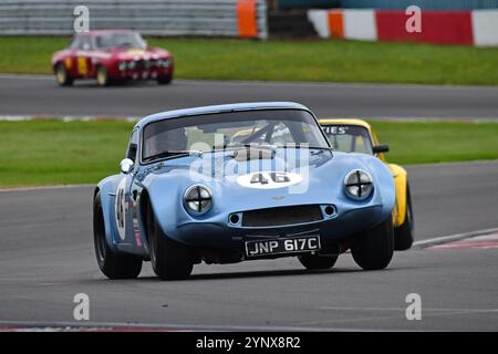 Mike Whitaker SNR, TVR Griffith, Ein 30-minütiges Rennen mit zwei unterschiedlichen Kategorien. Der HRDC Dunlop Allstars für Sport, GT und Touring vor 1966 Stockfoto