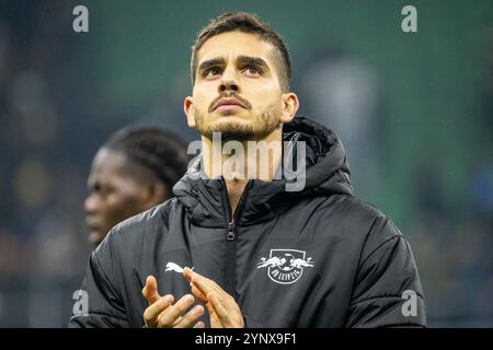 andrè silva leipzig während des Spiels FC Internazionale gegen RB Leipzig Champions League Mailand, Italien - 26. november 2024 Credit: Kines Milano/Alamy Live News Stockfoto