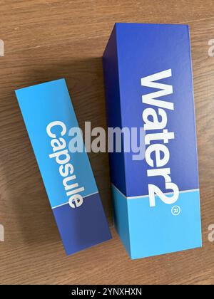 Water2 Produktverpackung: Phillip Roberts Stockfoto