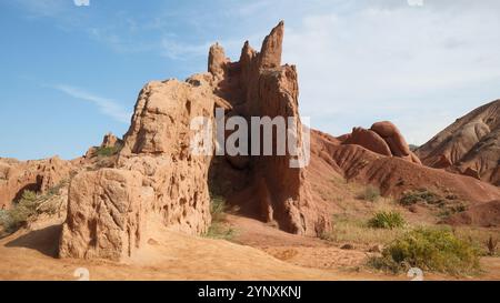 Skazka Canyons oder so genannte Fairytale Canyons Issyk-Kul Region in der Nähe des Sees in kirgisistan Stockfoto