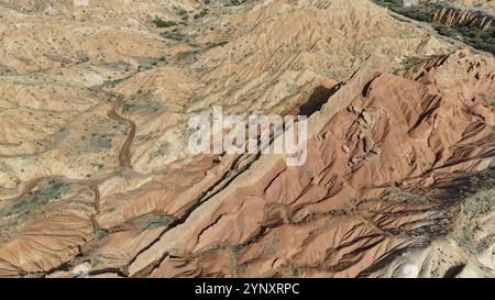 Skazka Canyons oder so genannte Fairytale Canyons Issyk-Kul Region in der Nähe des Sees in kirgisistan Stockfoto