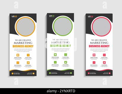 Digital Marketing Agency Business Roll-Up Banner oder Standdesign Stock Vektor