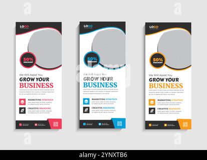 Digital Marketing Agency Business Roll-Up Banner oder Standdesign Stock Vektor