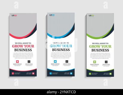 Digital Marketing Agency Business Roll-Up Banner oder Standdesign Stock Vektor