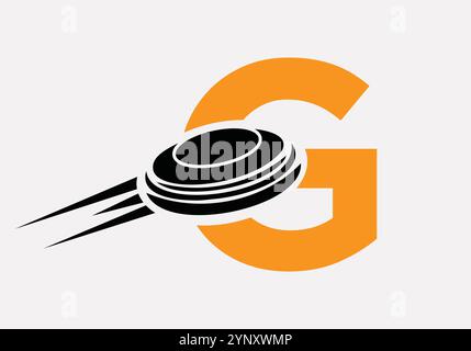Initial Letter G Hockey Puck Logo Vektor Vorlage Stock Vektor