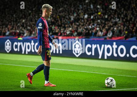 Barcelona, Espagne. November 2024. Dani OLMO aus Barcelona während des Fußballspiels der UEFA Champions League, League Phase MD5 zwischen dem FC Barcelona und Stade Brestois 29 (Brest) am 26. November 2024 bei Estadi Olimpic Lluis Companys in Barcelona, Spanien - Foto Matthieu Mirville (S Ros)/DPPI Credit: DPPI Media/Alamy Live News Stockfoto