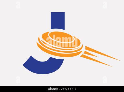 Initial Letter J Hockey Puck Logo Vektor Vorlage Stock Vektor