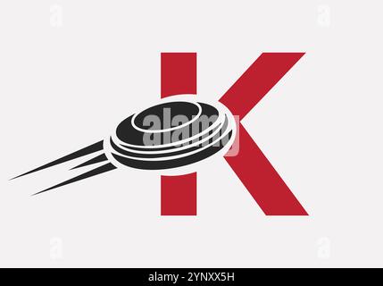 Initial Letter K Hockey Puck Logo Vektor Vorlage Stock Vektor