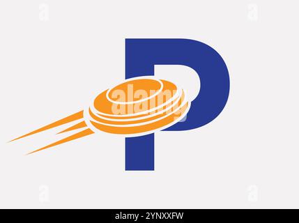 Initial Letter P Hockey Puck Logo Vektor Vorlage Stock Vektor