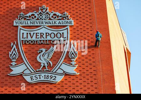 Liverpool, Großbritannien. November 2024. Die UEFA Champions League, League Phase MD5 Liverpool gegen Real Madrid in Anfield, Liverpool, Vereinigtes Königreich, 27. November 2024 (Foto: Mark Cosgrove/News Images) in Liverpool, Vereinigtes Königreich am 27. November 2024. (Foto: Mark Cosgrove/News Images/SIPA USA) Credit: SIPA USA/Alamy Live News Stockfoto