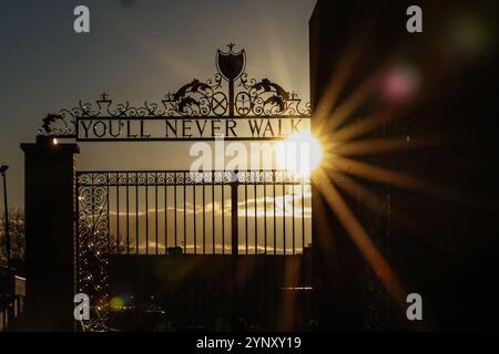 Liverpool, Großbritannien. November 2024. Vor der UEFA Champions League, League Phase MD5 Liverpool gegen Real Madrid in Anfield, Liverpool, Großbritannien, 27. November 2024 (Foto: Mark Cosgrove/News Images) in Liverpool, Vereinigtes Königreich am 27. November 2024. (Foto: Mark Cosgrove/News Images/SIPA USA) Credit: SIPA USA/Alamy Live News Stockfoto