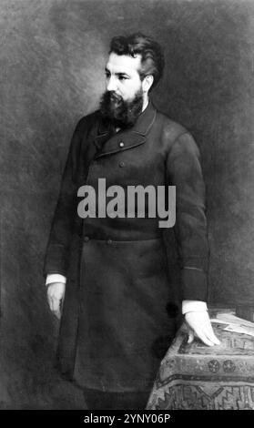 Alexander Graham Bell, Dreiviertelporträt, stehend, nach links gerichtet vor 1914 - Kunstwerk von Timoléon Marie Lobrichon (1831–1914) Stockfoto