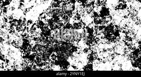 Schwarz-weiße abstrakte moderne Grunge- oder Schmutzüberlagerung Muster Textur Hintergrund Illustration Stockfoto