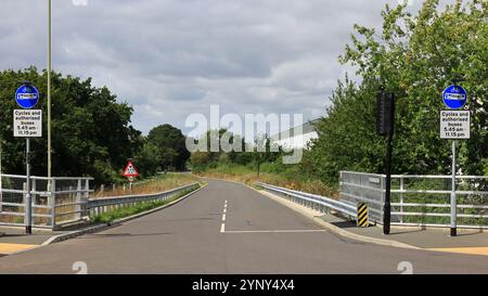 Gosport, Hampshire, England. 4. August 2024. Weitwinkelansicht, Farbe, die Bus-Schnellstraße verbindet Gosport mit Fareham. Stockfoto