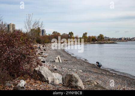 Strand am Humber Bay Park West in Etobicoke, Toronto, Ontario, Kanada Stockfoto