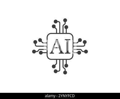 KI, künstliche Intelligenz. Vektorabbildung. Stock Vektor
