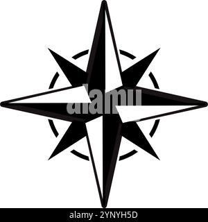 Windrose, Himmelsrichtungen, Kartenkompass Stock Vektor