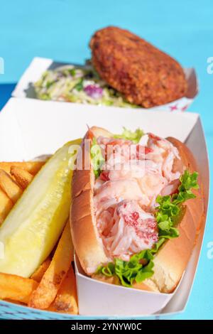 Lobster-Rolle bei Lobster and Co Portland Maine, New England, USA Stockfoto