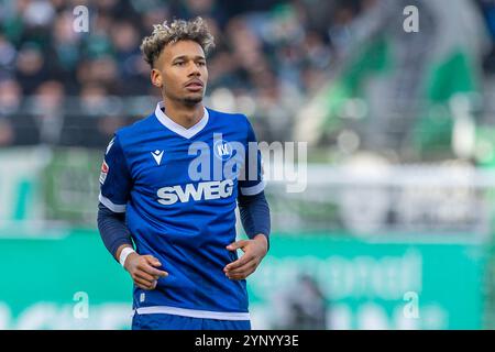 Fürth, Deutschland 23. November 2024: 2. Liga - 2024/2025 - SpVgg Greuther Fürth vs. Karlsruher SC im Bild: Bambasé Conte (KSC) /// DFL-Vorschriften verbieten jede Verwendung von Fotografien als Bildsequenzen und/oder Quasi-Video /// Stockfoto