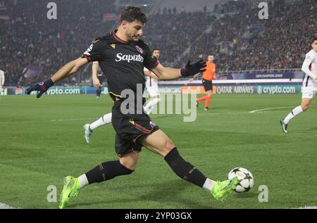 Bologna, Italien. November 2024. Bolognas Riccardo Orsolini während des Fußballspiels der UEFA Champions League zwischen Bologna f.c. und LOSC Lille im Dall'Ara Stadium, Bologna, Norditalien, Mittwoch, 27. November, 2024. Sport - Fußball - (Foto Michele Nucci Credit: LaPresse/Alamy Live News Stockfoto