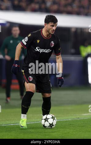 Bologna, Italien. November 2024. Bolognas Riccardo Orsolini während des Fußballspiels der UEFA Champions League zwischen Bologna f.c. und LOSC Lille im Dall'Ara Stadium, Bologna, Norditalien, Mittwoch, 27. November, 2024. Sport - Fußball - (Foto Michele Nucci Credit: LaPresse/Alamy Live News Stockfoto