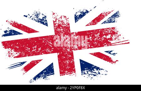 Britische Flagge, britische Flagge mit Grunge-Effekt Stock Vektor