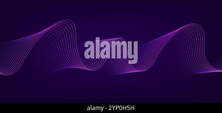 Wave Sound Line, abstrakte Linien Hintergrund, grafische dünne Kurven Design Element, elegante Tech Flow Hintergrund Stock Vektor