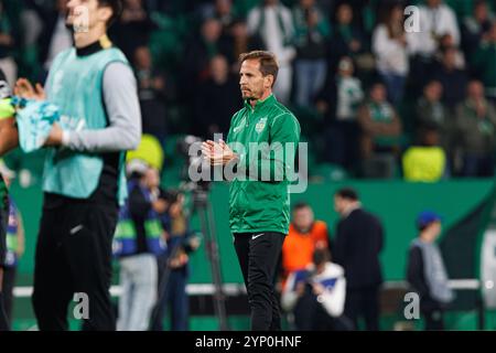 Joao Pereira (Sporting CP) wurde während des Spiels der UEFA Champions League zwischen den Teams von Sporting CP und Arsenal FC im Jose Alvalade Stadium gesehen. Endstand: Sporting CP 1:5 Arsenal FC. Stockfoto