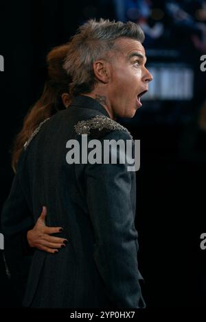 LONDON, ENGLAND – 27. NOVEMBER: Robbie Williams nimmt am 27. November 2024 an der „Better man“-Europapremiere am Odeon Luxe Leicester Square in London Teil. (Foto: Lounis Tiar / Alamy Live News) Stockfoto