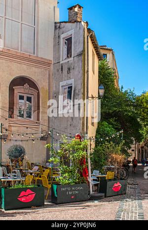 Gebäude in der Rue du Plan d'Agde in Montpellier, Frankreich Stockfoto