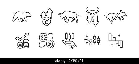 Börsensymbole festgelegt Stock Vektor